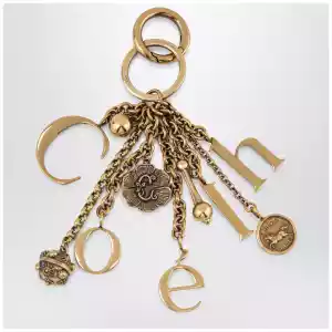 Chloé Bag charm keyring Symbols Logo in vintage gold brass