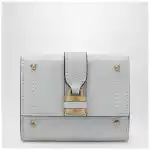 Chloé Paddington mini trifold wallet in aqua blue leather