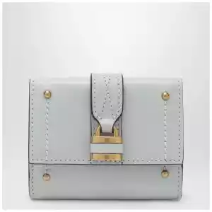 Chloé Paddington mini trifold wallet in aqua blue leather