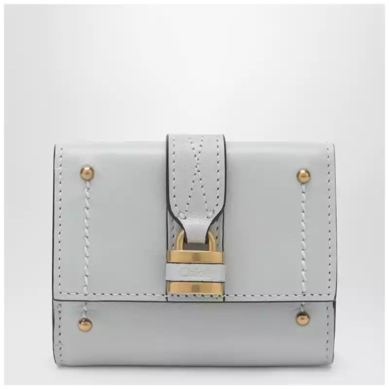 Chloé Paddington mini trifold wallet in aqua blue leather
