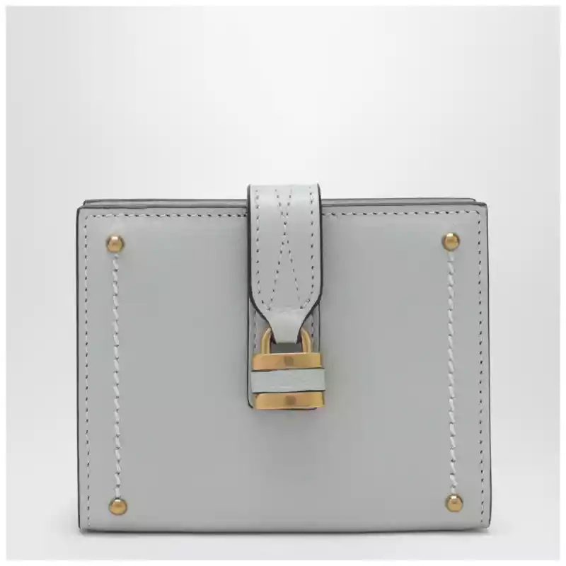 Chloé Paddington square wallet in aqua blue leather