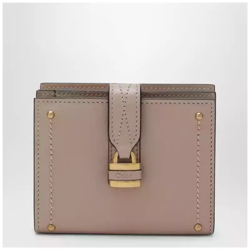 Chloé Pink leather square Paddington wallet