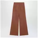 Chloé Flared cotton trousers in nougat colour