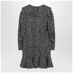 Chloé Black silk jacquard mini dress with polka dot print