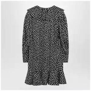 Chloé Black silk jacquard mini dress with polka dot print