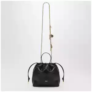 Chloé Small Icons shoulder bag with chain in lambskin black