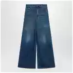 Chloé flared jeans in washed midnight blue denim