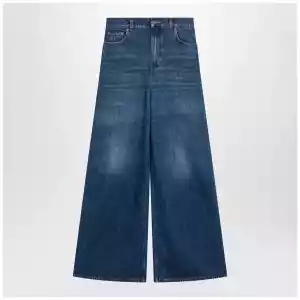 Chloé flared jeans in washed midnight blue denim