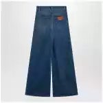 Chloé flared jeans in washed midnight blue denim