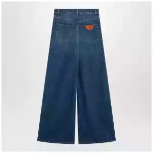 Chloé flared jeans in washed midnight blue denim