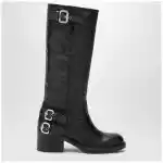 Chloé Dakota knee-high biker boots in black leather