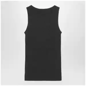 S Max Mara Green ribbed tank top in wool and cashmere