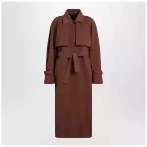 Max Mara Atelier Brown rainproof gabardine trench coat