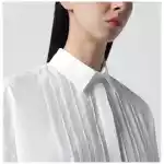 P.A.R.O.S.H. White cotton shirt with pleated detail