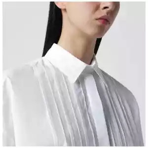 P.A.R.O.S.H. White cotton shirt with pleated detail