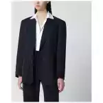 P.A.R.O.S.H. Blue linen-blend single-breasted jacket