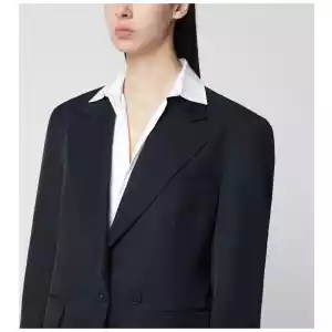 P.A.R.O.S.H. Blue linen-blend single-breasted jacket