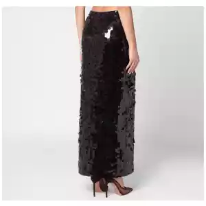 P.A.R.O.S.H. Brown sequinned skirt with slit