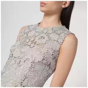 P.A.R.O.S.H. Light grey lace midi dress