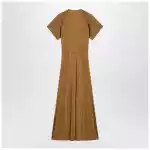 LEMAIRE Cinnamon-brown zip-up dress in cotton-viscose jersey