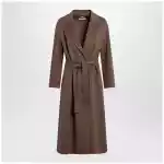 S Max Mara Brown midi coat in wool drap