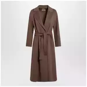 S Max Mara Brown midi coat in wool drap