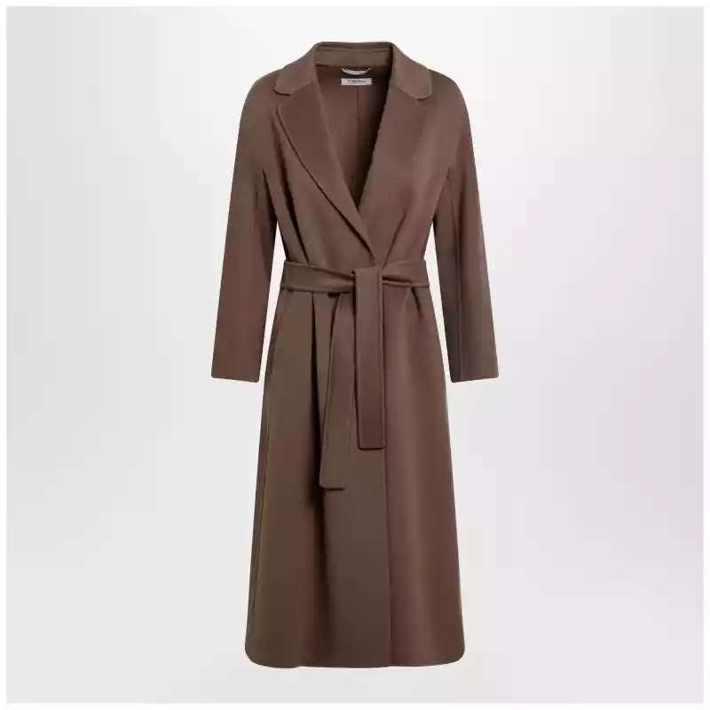 S Max Mara Brown midi coat in wool drap