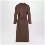S Max Mara Brown midi coat in wool drap