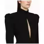 Alessandra Rich Black draped silk minidress