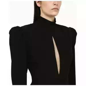 Alessandra Rich Black draped silk minidress