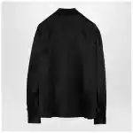 Alessandra Rich Black silk shirt with bow