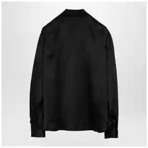 Alessandra Rich Black silk shirt with bow
