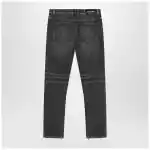 Balmain Grey washed slim biker jeans
