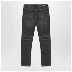 Balmain Grey washed slim biker jeans
