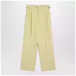 Ami Paris Wide lime-coloured wool trousers