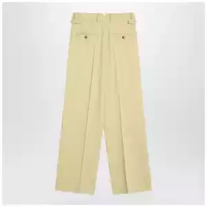 Ami Paris Wide lime-coloured wool trousers
