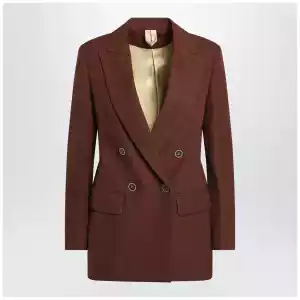Max Mara Earth-tone jacket in wool grain de poudre