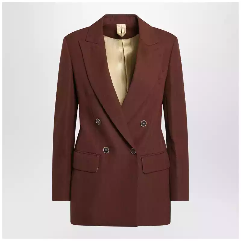 Max Mara Earth-tone jacket in wool grain de poudre