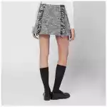 Durazzi Milano Black/white patterned wool-blend mini skirt