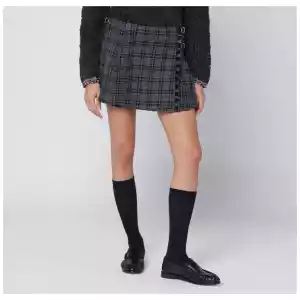 Durazzi Milano Black/white check kilt mini skirt