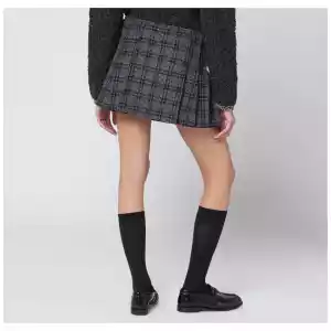 Durazzi Milano Black/white check kilt mini skirt