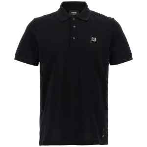 Fendi Ff Metallic Logo Polo Shirt