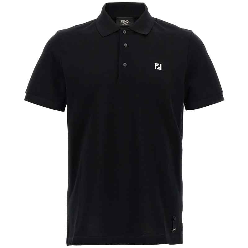 FY0985AUA5F0QA1_01_M_2025-05-05T07-01-30.853Z Fendi Ff Metallic Logo Polo Shirt