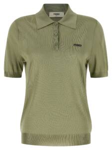 Fendi Shiny Viscose Polo Shirt