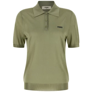 Fendi Shiny Viscose Polo Shirt