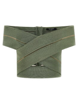 Balmain Off-the-shoulder Crop Top