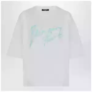 Balmain Oversized white T-shirt with logo print