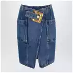 Balmain Denim skirt with belt