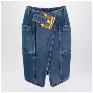 Balmain Denim skirt with belt