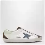 Golden Goose Super-Star sneakers in white/brown/denim blue/cream